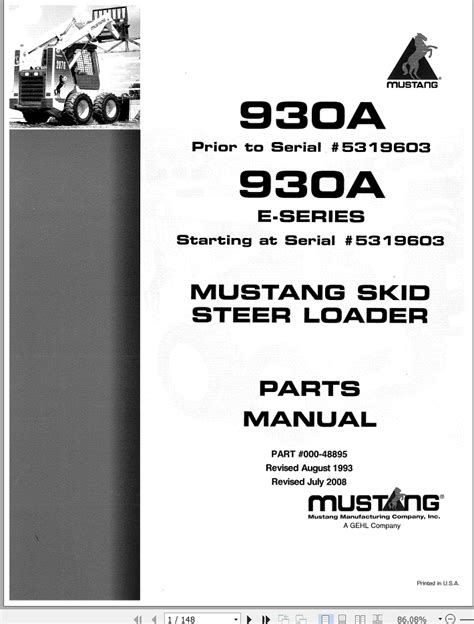 mustang 930a skid steer specs|mustang 930 e parts diagram.